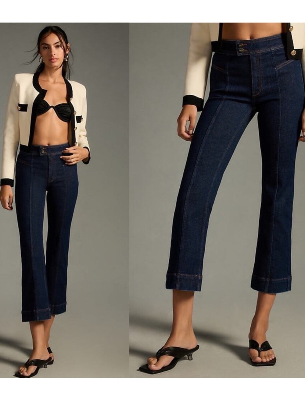 Anthropologie Pilcro The Nyhavn Mid-Rise Cropped Flare-Leg Jeans Womens Size 29